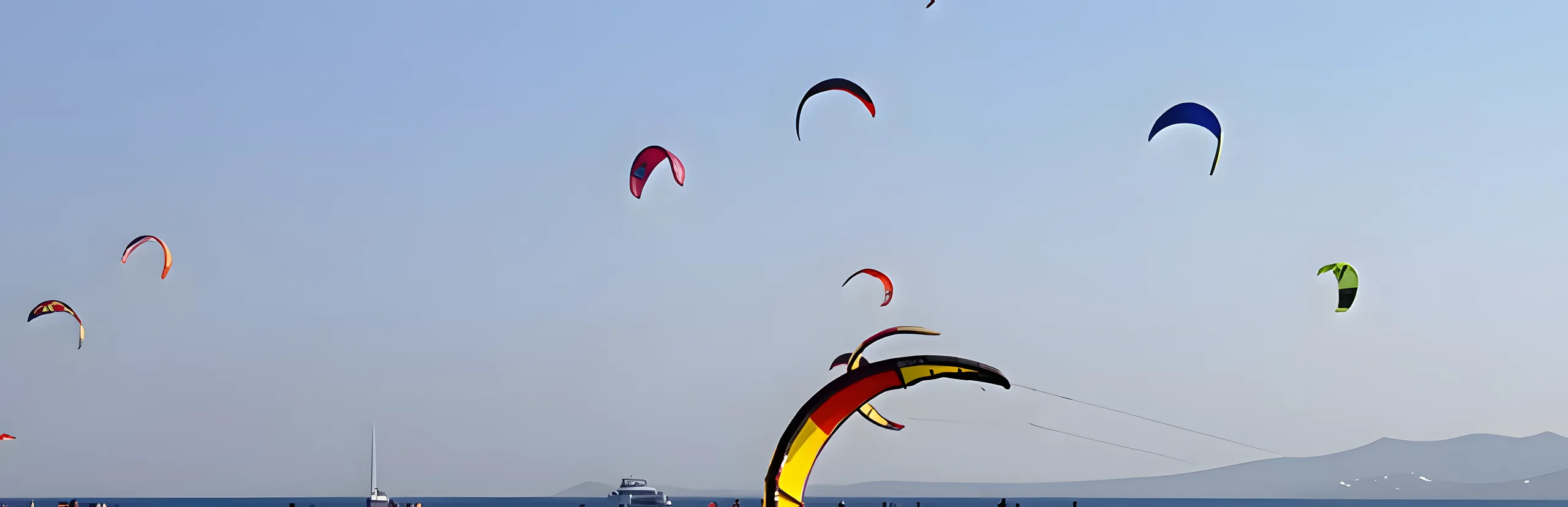 Kitesurfers in Paros