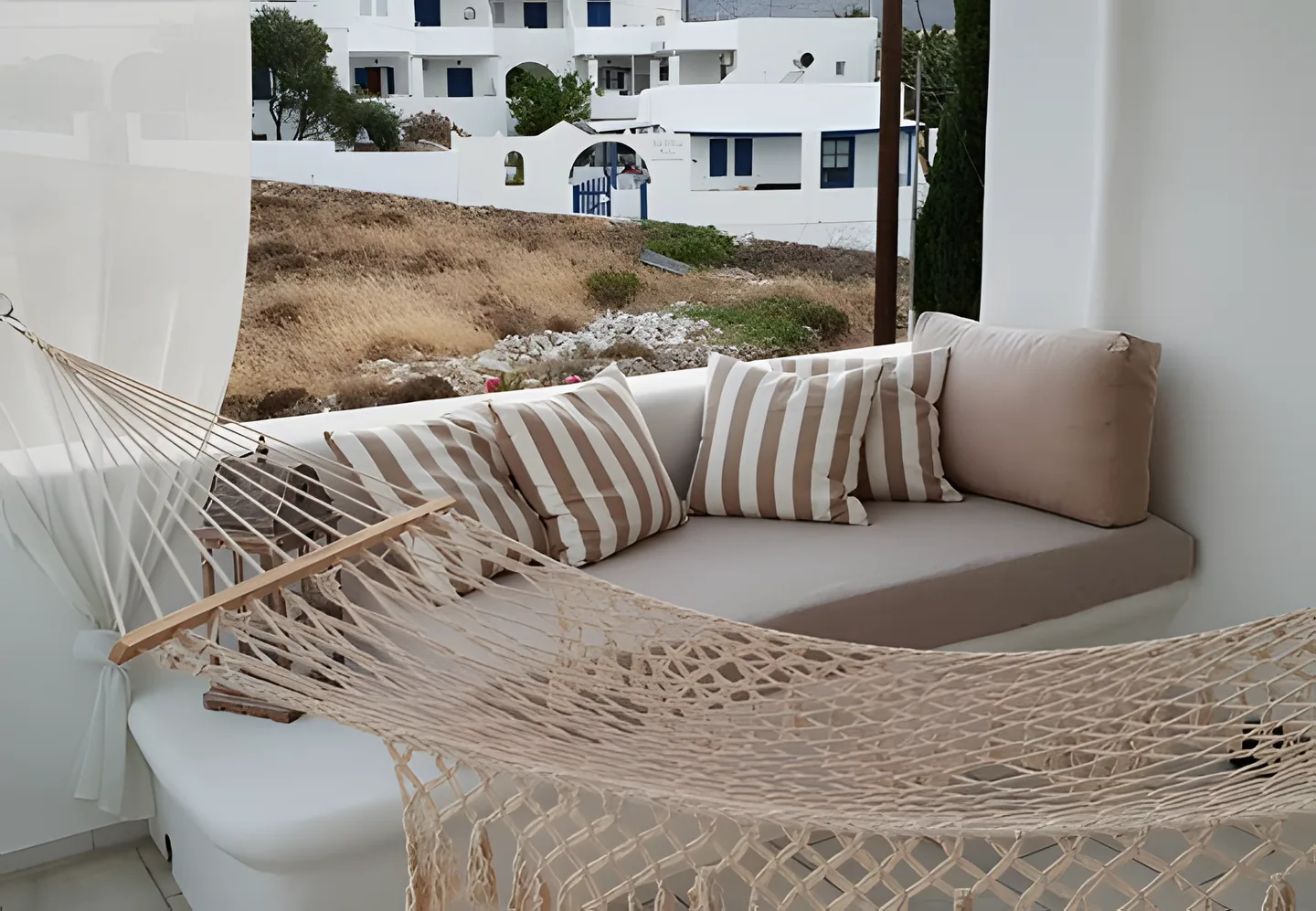 Relaxing hammock on the terrace